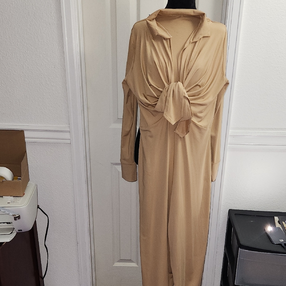 Elegant Tan Jumpsuit